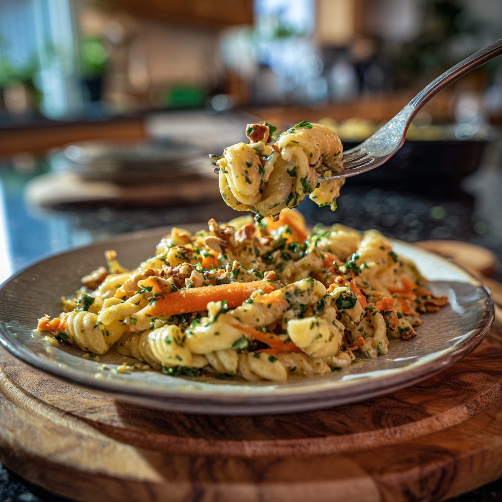 Spring Carrot and Nut Pasta