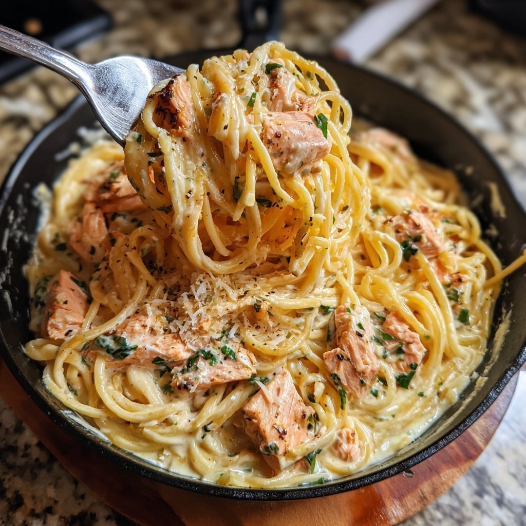 Creamy Salmon Spaghetti Delight