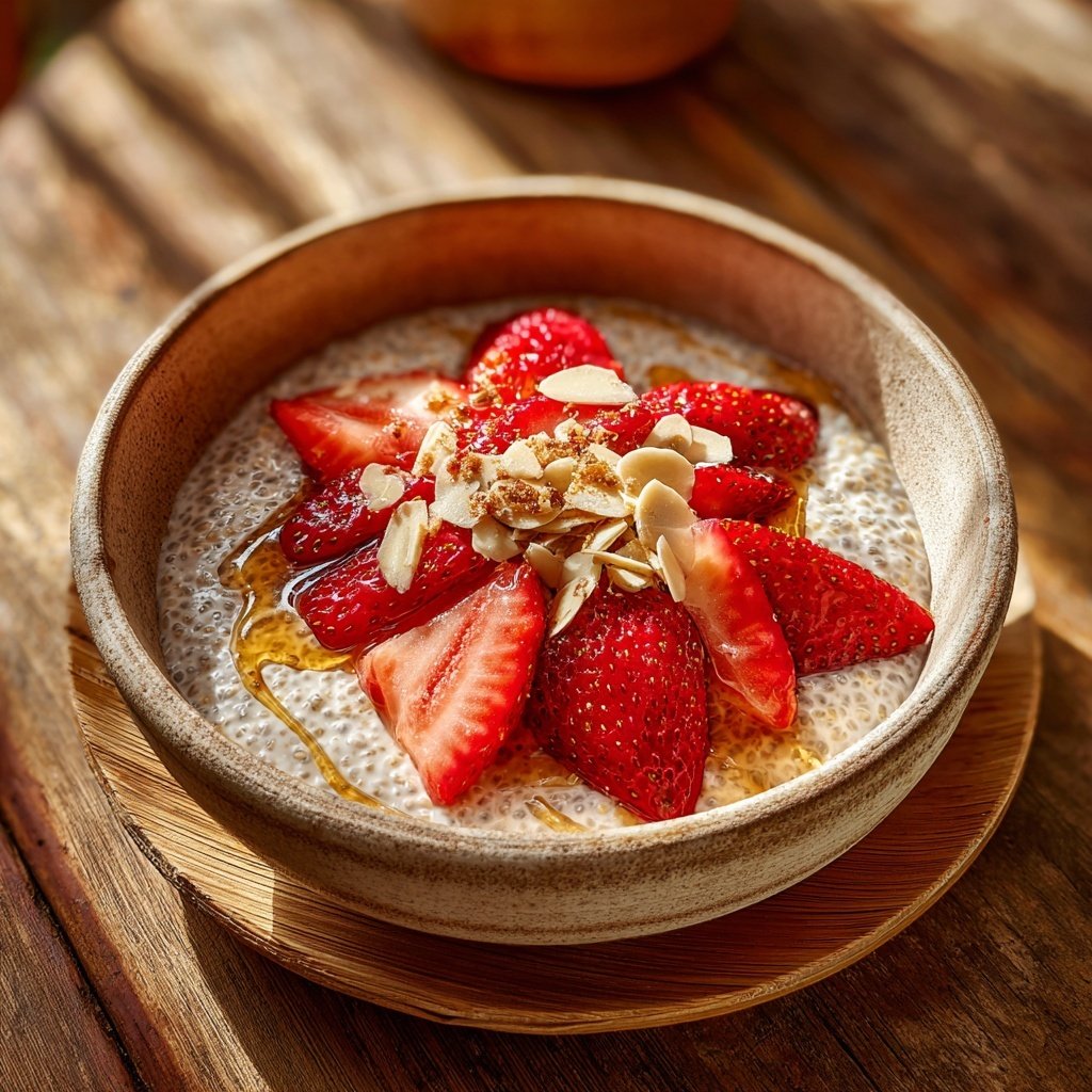 Strawberry-Infused Breakfast Chia Bowl